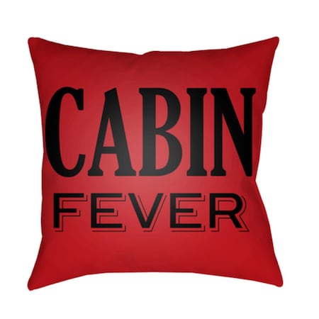 Lodge Cabin Cabin Fever Poly Filled Pillow - Bright Red & Black - 18 X 18 In.